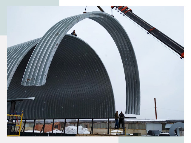 Полукруглые ангары в Ржеве